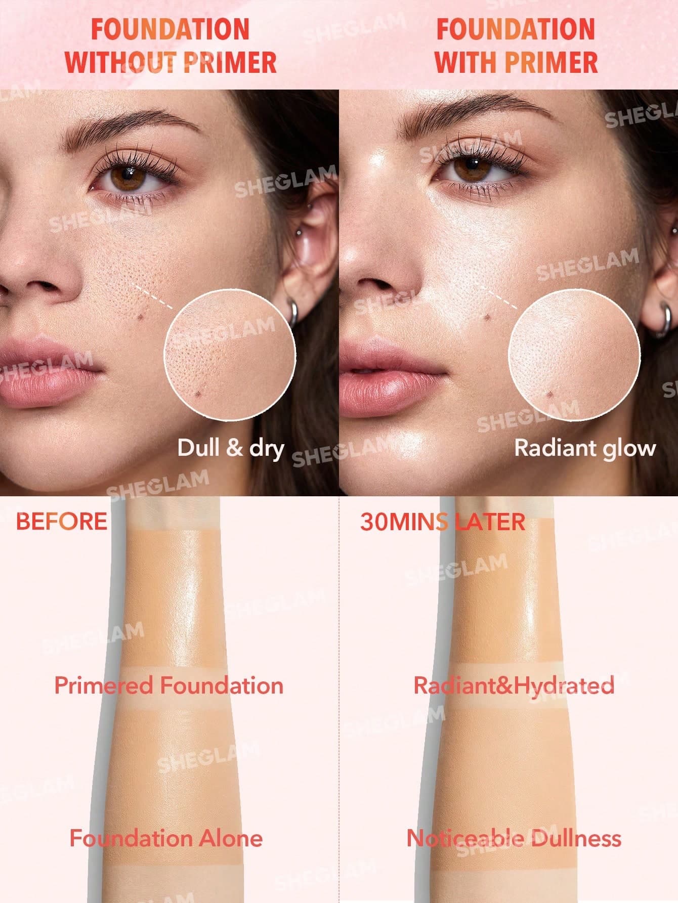 Sheglam Melon Melt Niacinamide Serum Primer | برايمر يخفي المسام ويثبت الميكب من شيكلام