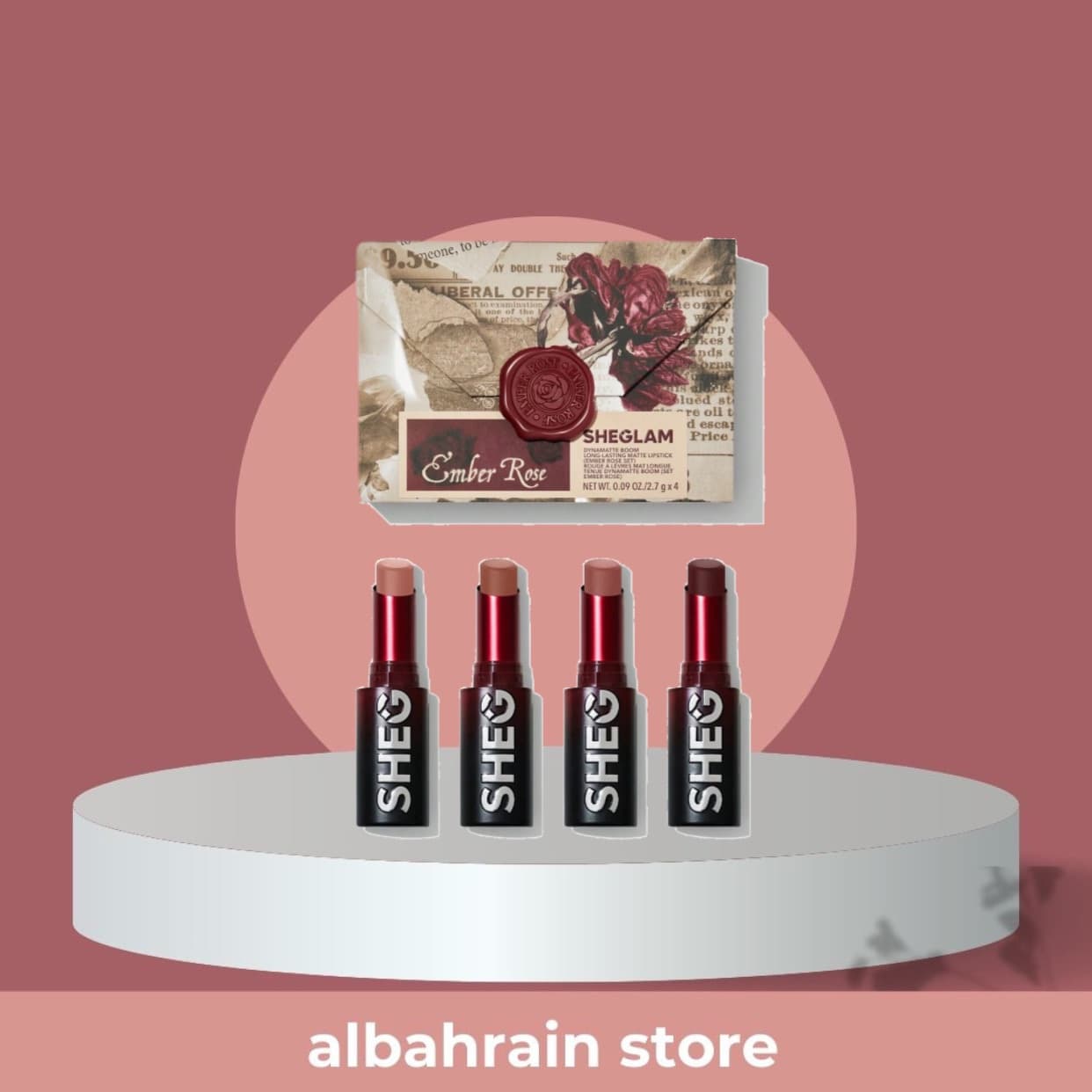 SHEGLAM Dynamatte Boom Long-Lasting Matte Lipstick (Ember Rose Set) / بكج شيكلام حمر ستيك مات امبر روز