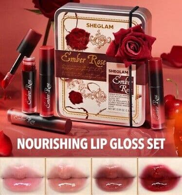 SHEGLAM HEGLAM Ember Rose Immortal Love Nourishing Lip Gloss Set | شيكلام بكج كلوز امبر روز