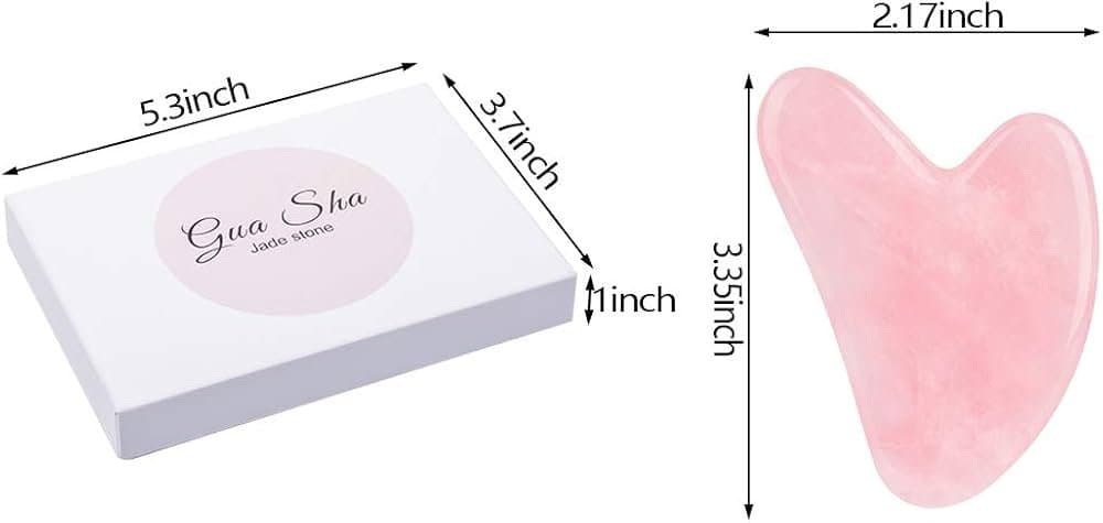 Gua sha natural jade stone pink | كواشا حجر طبيعي لون وردي