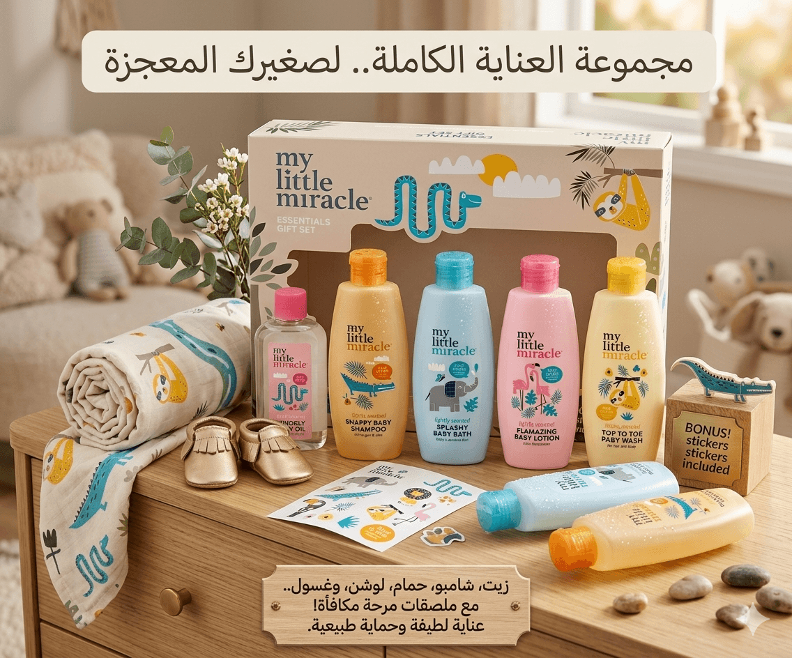 طقم هدايا ماي ليتل ميركل للعناية بالطفل | 5 قطع أساسية | My Little Miracle
