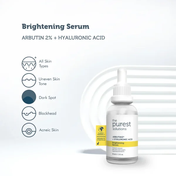⁦The Purest Solutions Arbutin 2% + Hyaluronic Acid Brightening Serum - 30ml | سيرم الفا اربيوتين من ذا بيورست سلوشن⁩ - الصورة ⁦3⁩