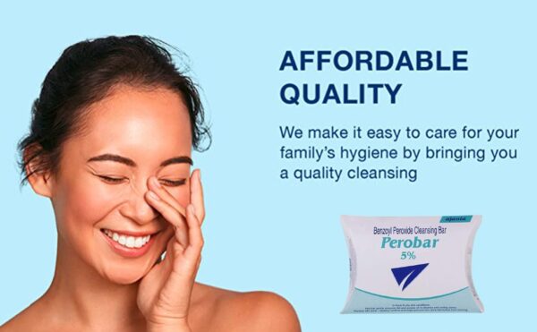 ⁦Perobar benzoyl peroxide 2.5% soap | صابون حب الشباب بال بنزويل بيروكسايد⁩ - الصورة ⁦3⁩