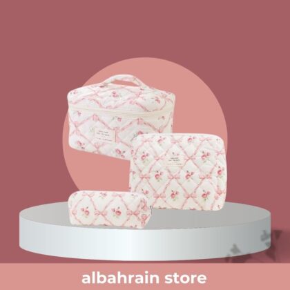 Makeup bag pink | حقائب مكياج ثلاثية