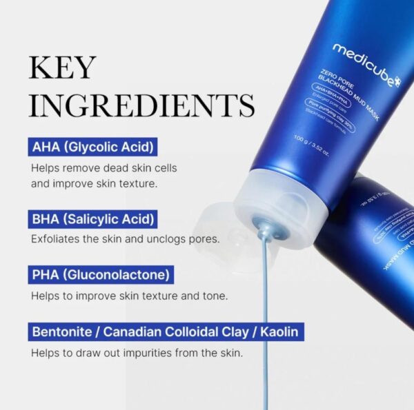 ⁦Medicube Zero Pore Blackhead Mask | ماسك الوجه الازرق للتنظيف بعمق من مدكيوب⁩ - الصورة ⁦2⁩