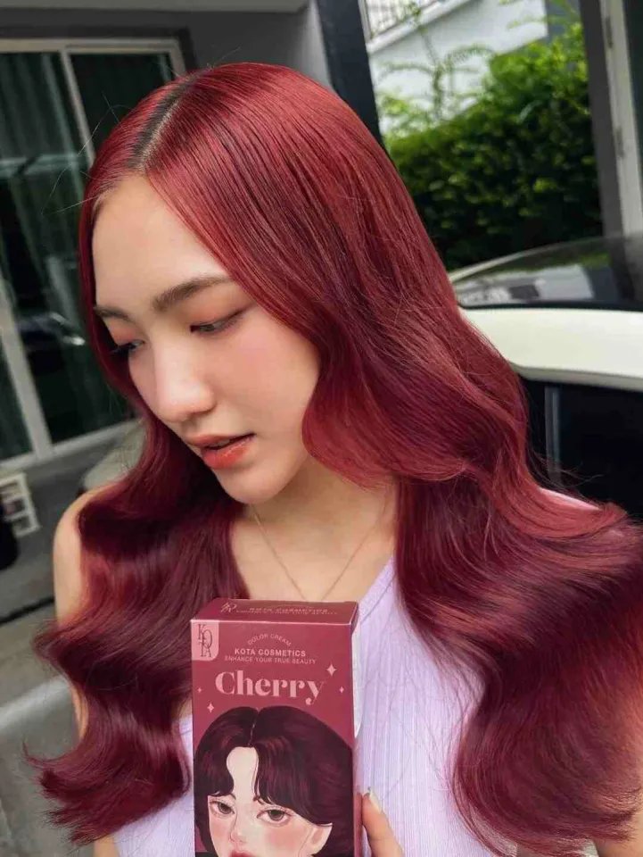 Kota Cosmetics Color Cream - Cherry Red |كوتة كوزمتكس صبغة شعر كريمية - لون تشيري ريد (أحمر كرزي) - خلاصة طبيعية - الصورة 2