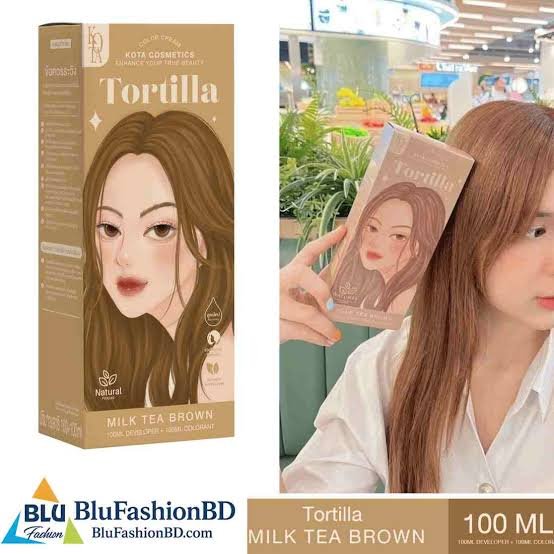 Kota Cosmetics Color Cream - Tortilla (Milk Tea Brown) |كوتة كوزمتكس صبغة شعر كريمية - لون ميلك تي براون (بني حليبي) - خلاصة طبيعية - الصورة 4