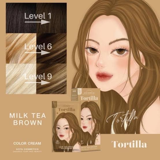 Kota Cosmetics Color Cream - Tortilla (Milk Tea Brown) |كوتة كوزمتكس صبغة شعر كريمية - لون ميلك تي براون (بني حليبي) - خلاصة طبيعية - الصورة 2